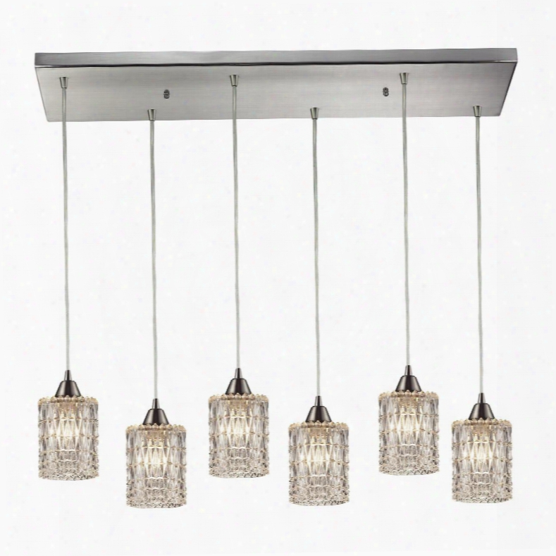 10343/6rc Kersey Collection 6 Light Chandelier In Satin