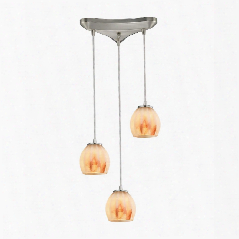 10421/3ts Melony 3 Light Pendant In Satin