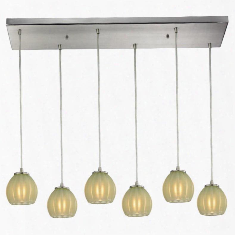 10421/6rc-jd Melony 6 Light Pendant In Satin