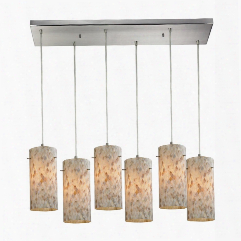 10442/6rc Capri 6 Light Pendant In Satin