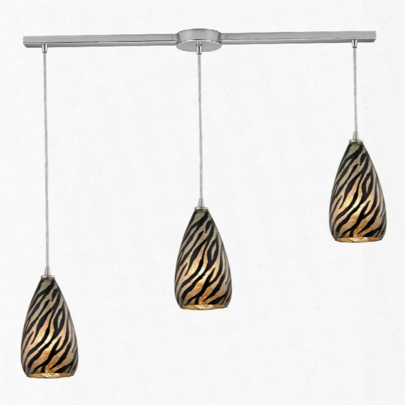 10445/3l Predator 3 Light Pendant In Satin