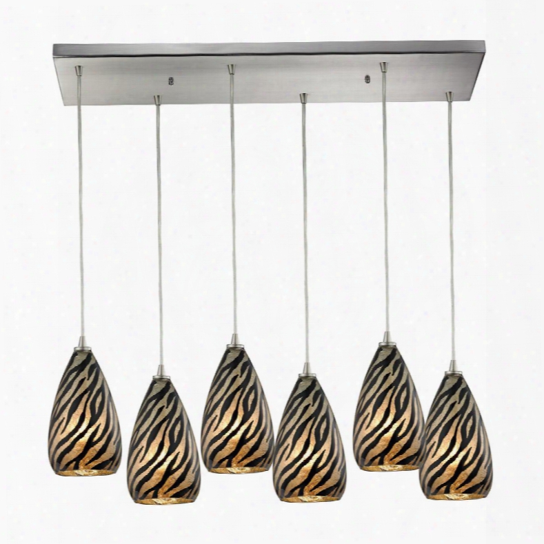 10445/6rc Predator 6 Light Pendant In Satin