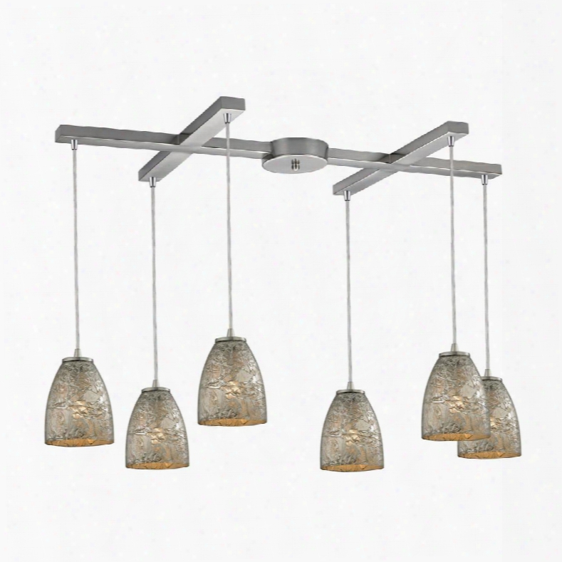 10465/6svf Fissure 6 Light Pendant In Satin