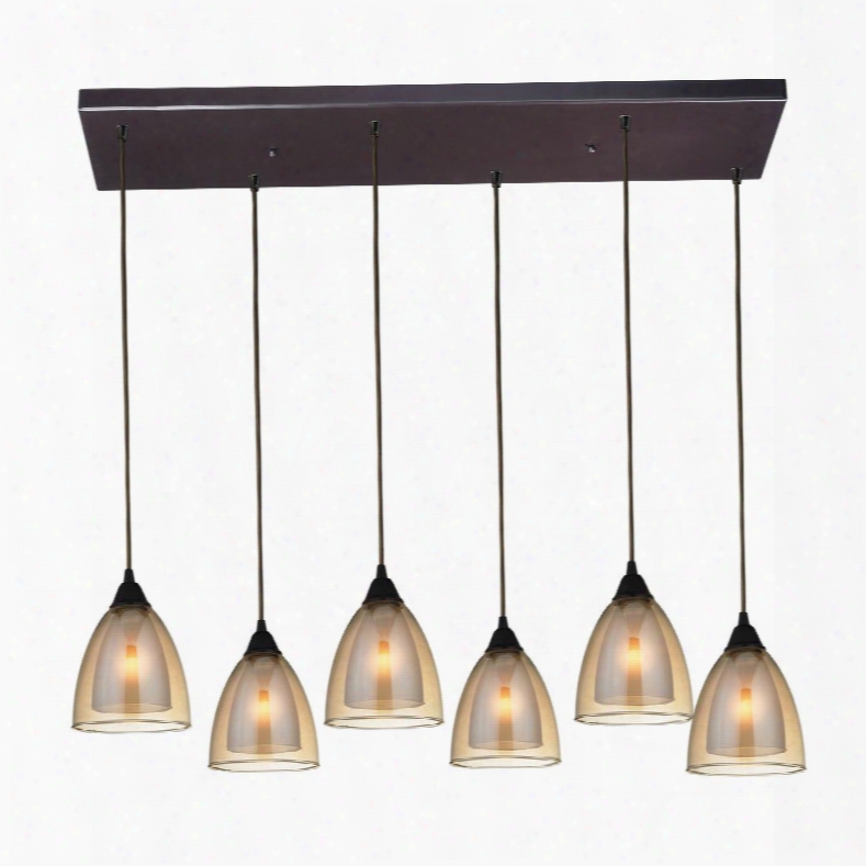 10474/6rc Layers 6 Light Pendant In Oil Rubbed