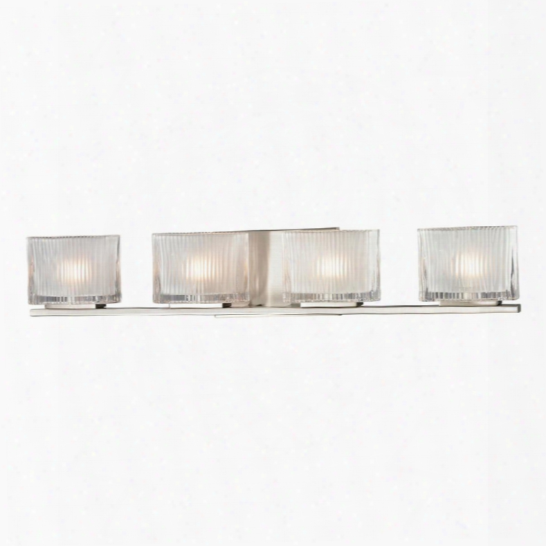 11633/4 Chiseled Glass Collection 4 Light Bath In Brushed