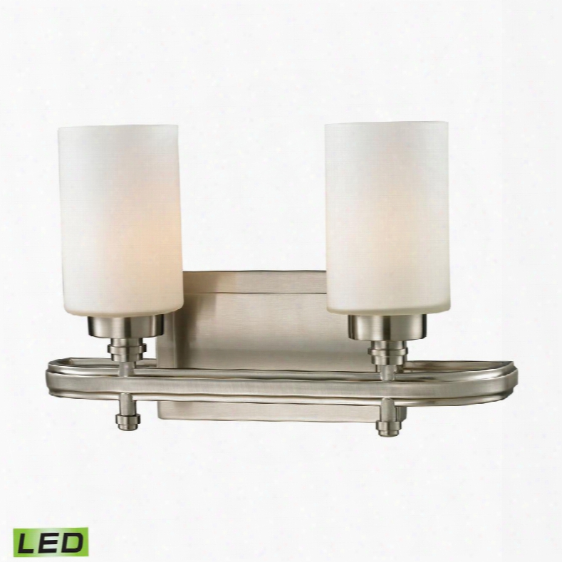 11661/2-led Dawson Collection 2 Light Bath In Brushed Nickel-