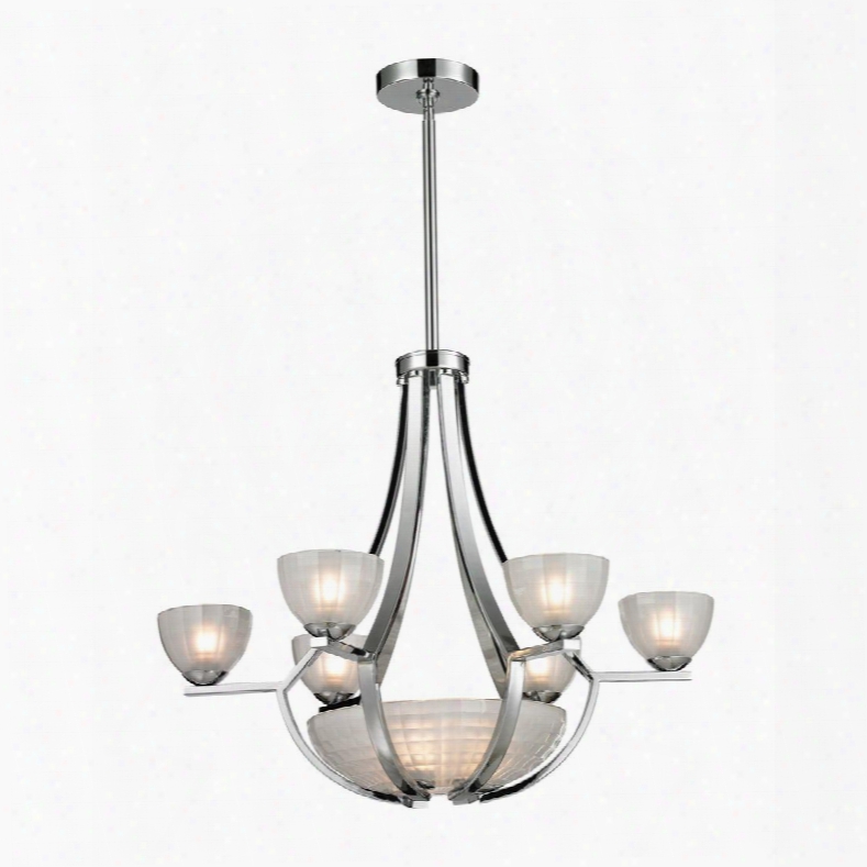 11764/6+3 Sculptive 9 Light Chandelier In Polished