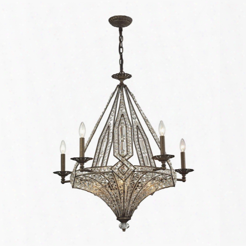 11785/5+5 Jausten 10 Light Chandelier In Antique