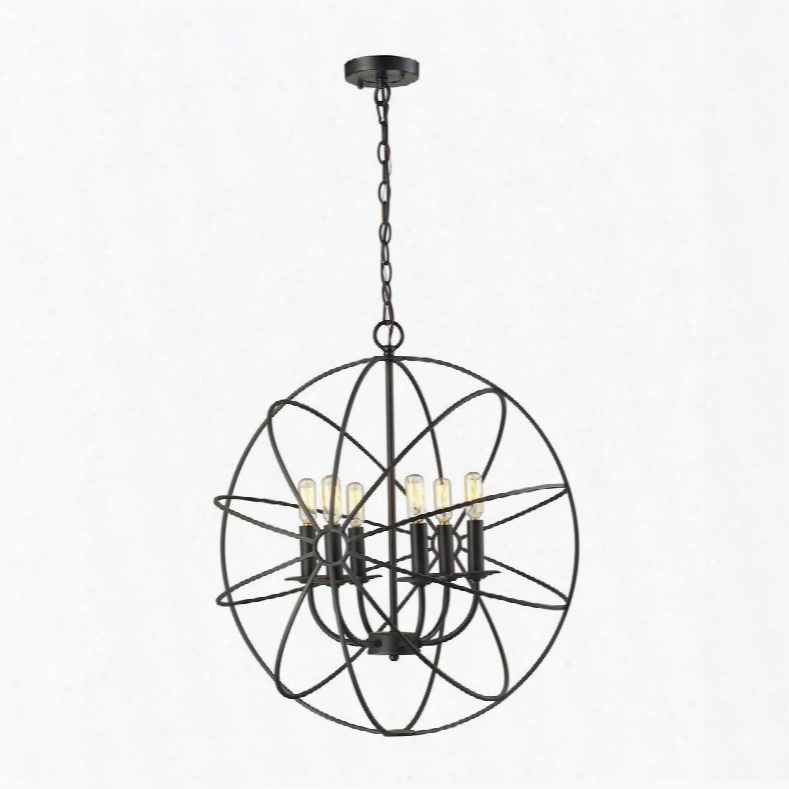 14244/6 Yardley 6 Light Chandelier In Oil Rubbed