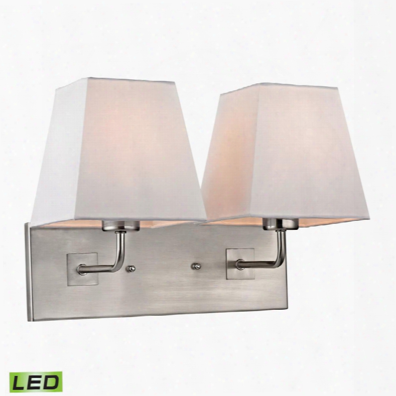 17161/2-led Beverly Collection 2 Light Sconce In Brushed Nickel-