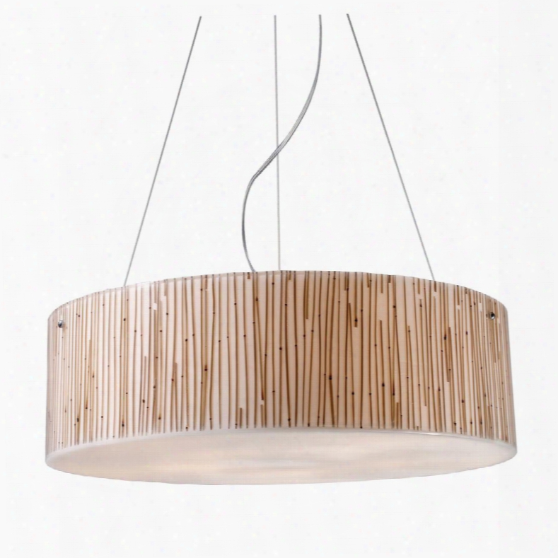 19063/5 Modern Organics-5-light Epndant In Bamboo Stem Material In Polished