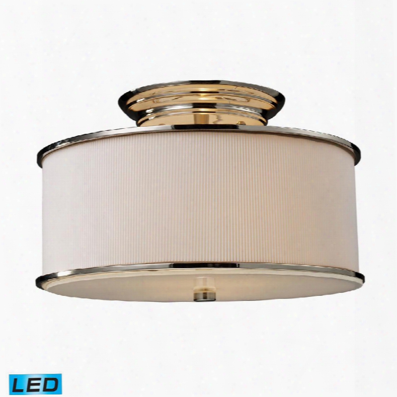 20061/2-led Lureau 2-light Semi-flush In Polished Nickel -