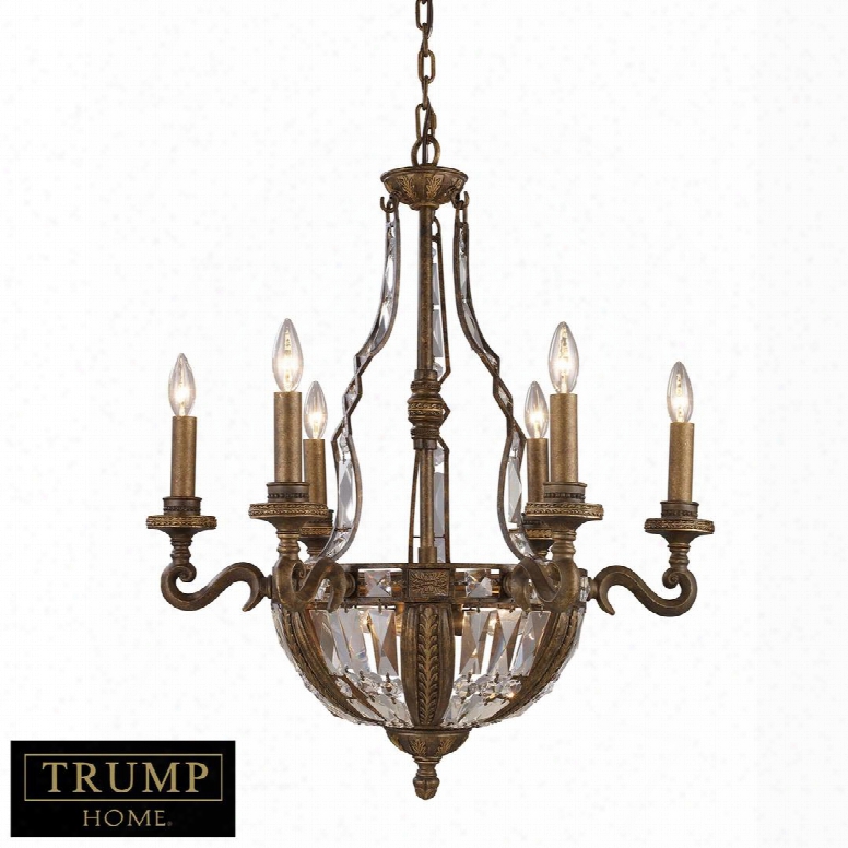 2496/6+4 10 Light Chandelier In Antique