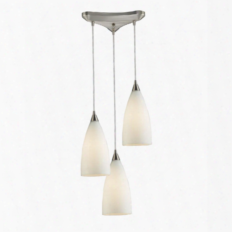 2580/3 Vesta 3-light Pendant In White In Satin