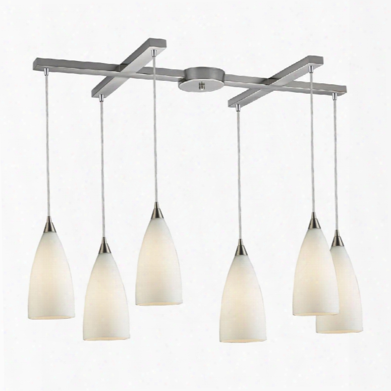 2580/6 Vesta 6-light Pendant In White In Satin