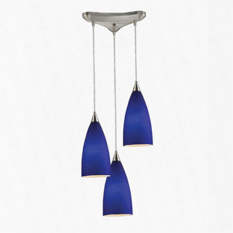 2581/3 Vesta 3-light Pendant In Royal Blue In Satin