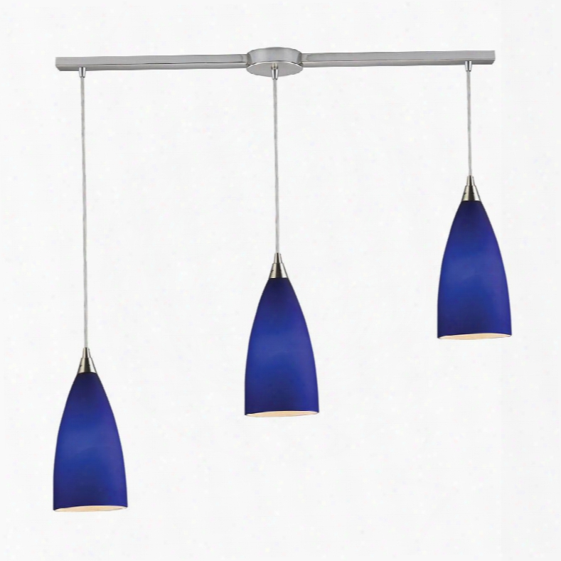 2581/3l Vesta 3-light Linear Pendant In Royal Blue In Satin