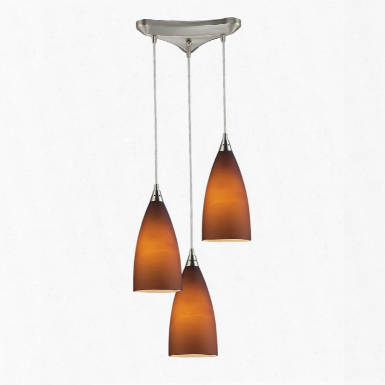 2582/3 Vesta 3-light Pendant In Tobacco In Satin