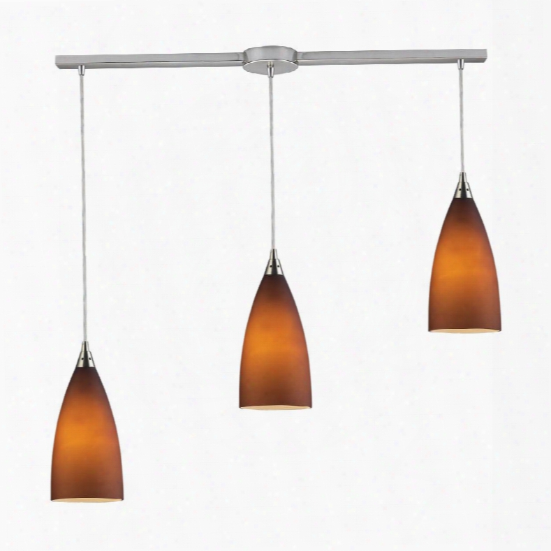 2582/3l Vesta 3-light Linear Pendant In Tobacco In Satin