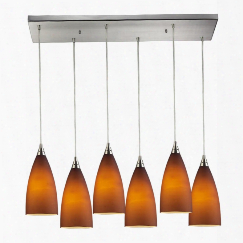 2582/6rc Vesta 6 Light Pendant In Satin