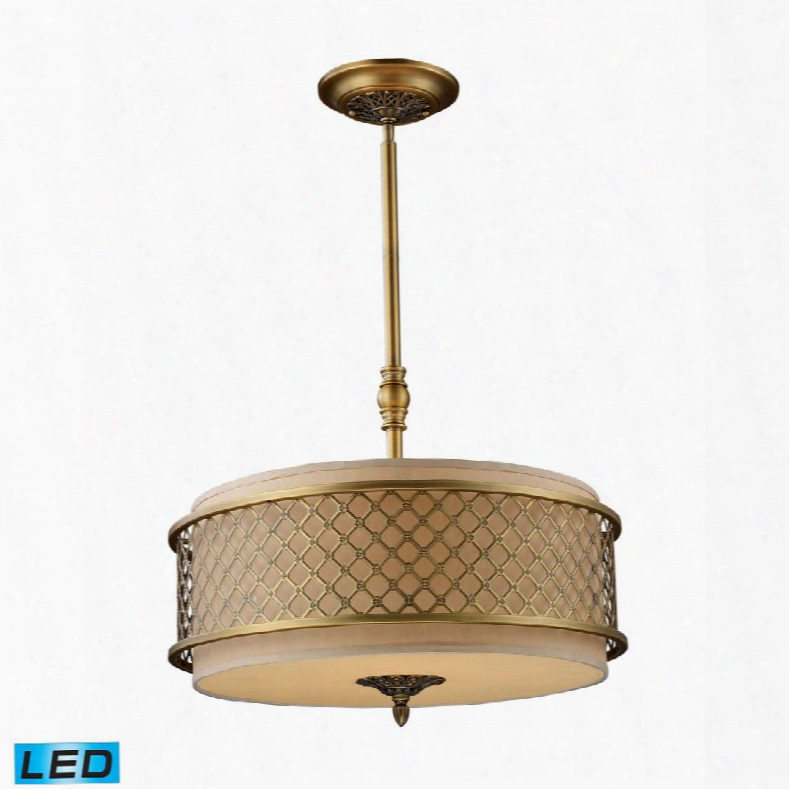 31033/4-led Chester 4-light Pendant In Brushed Antique Brass -