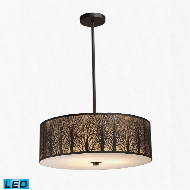 31075/5-led Woodland Sunrise 5-light Pendant In Aged Bronze -