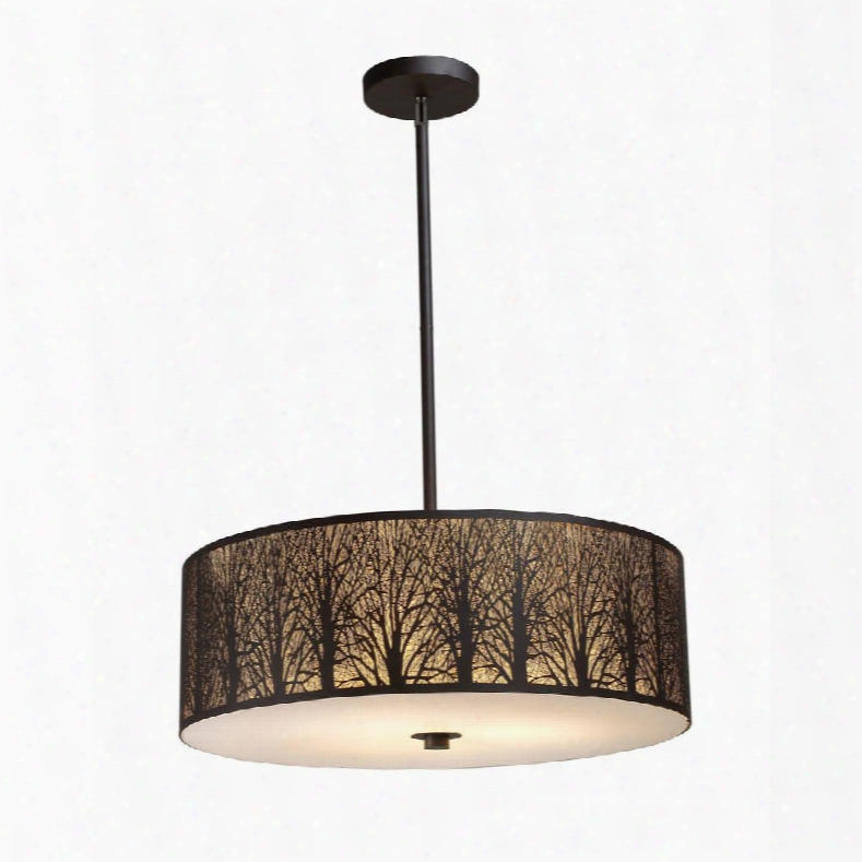 31075/5 Woodland Sunrise 5-light Pendant In Aged