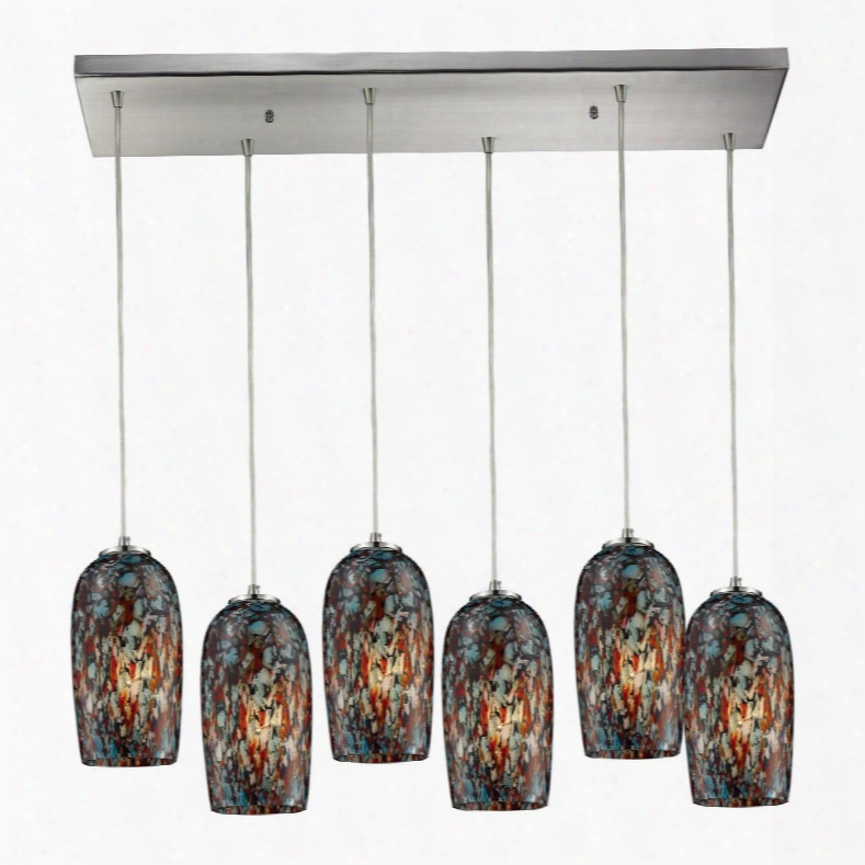 31147/6rc Collage 6 Light Pendant In Satin