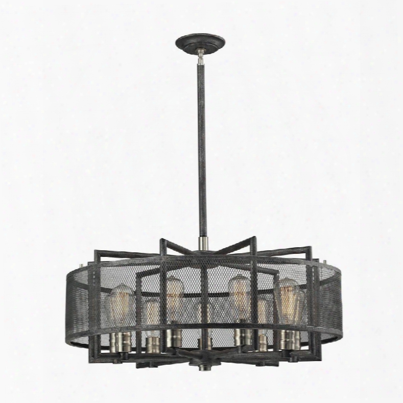 31239/9 Slatington 9 Light Chandelier In Silvered Graphite/brushed