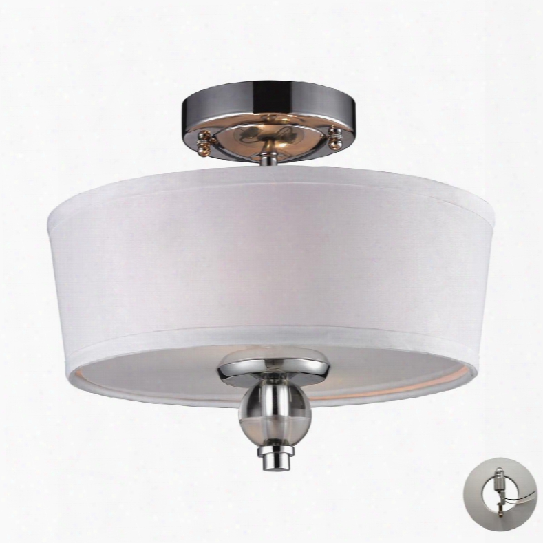 31284/2-la 2- Light Semi-flush In Polished Chrome With Adapter