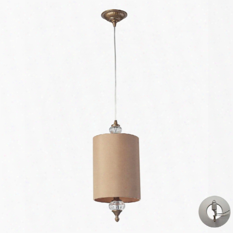 31312/1-la Dalton 1 Light Pendant In Mocha With Adapter