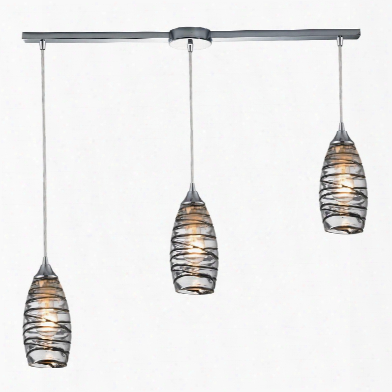 31338/3l-vinw Twister 3 Light Pendant In Polished