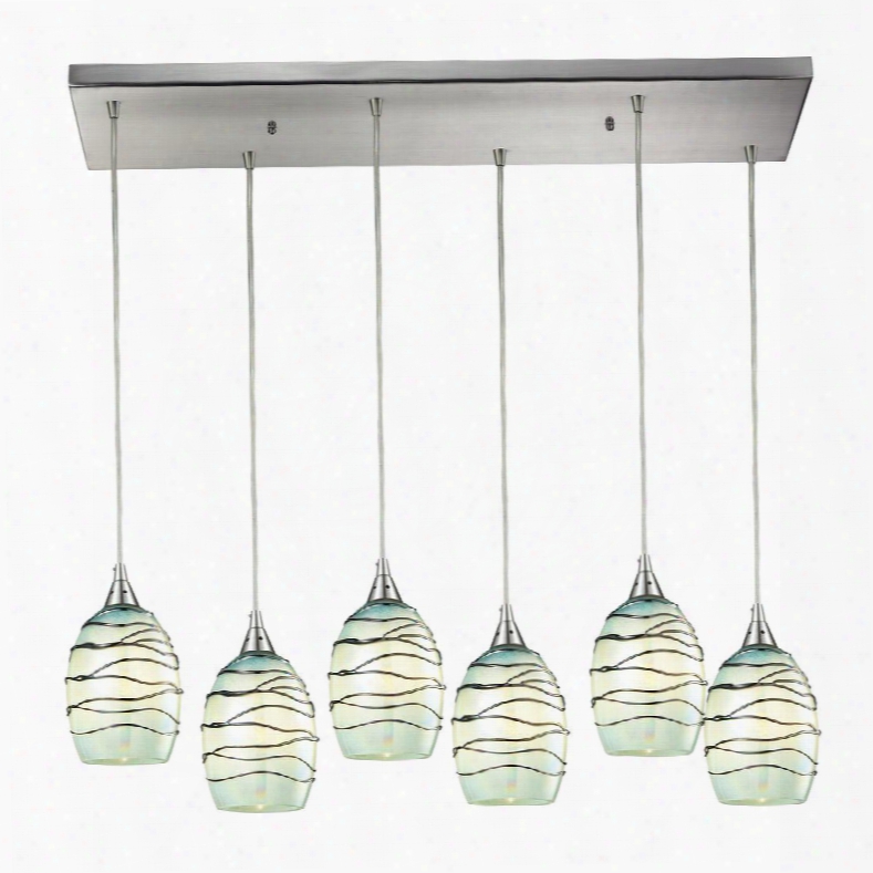 31348/6rc-mn Vines Collection 6 Light Chandelier In Satin