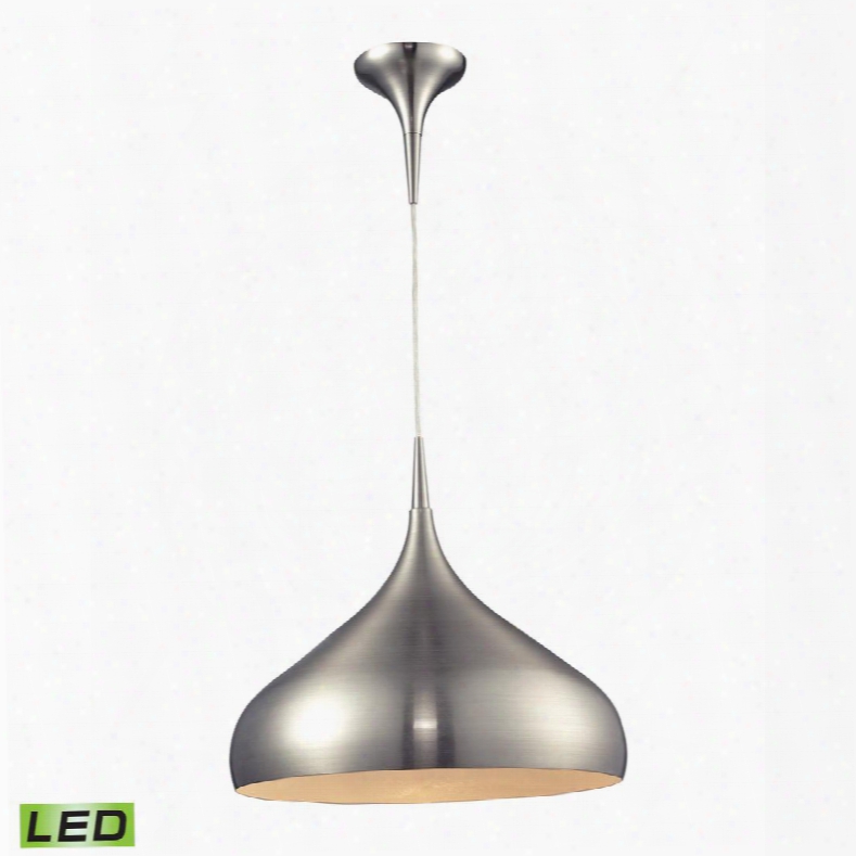 31442/1sn-led Lindsey Collection 1 Light Pendant In Brushed Nickel And Satin Nickel -