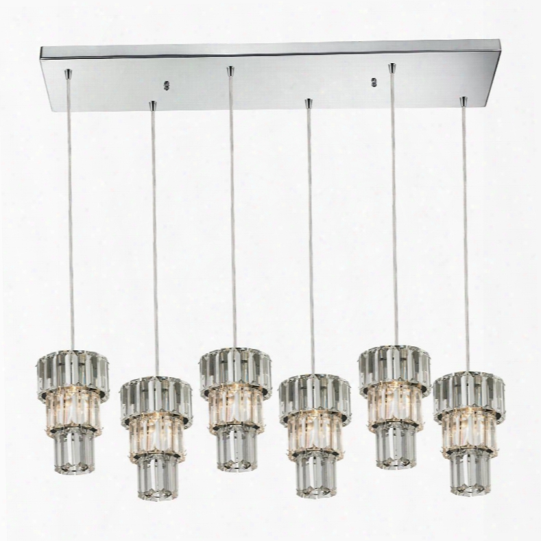 31489/6rc Cynthia Collection 6 Light Chandelier In Polished