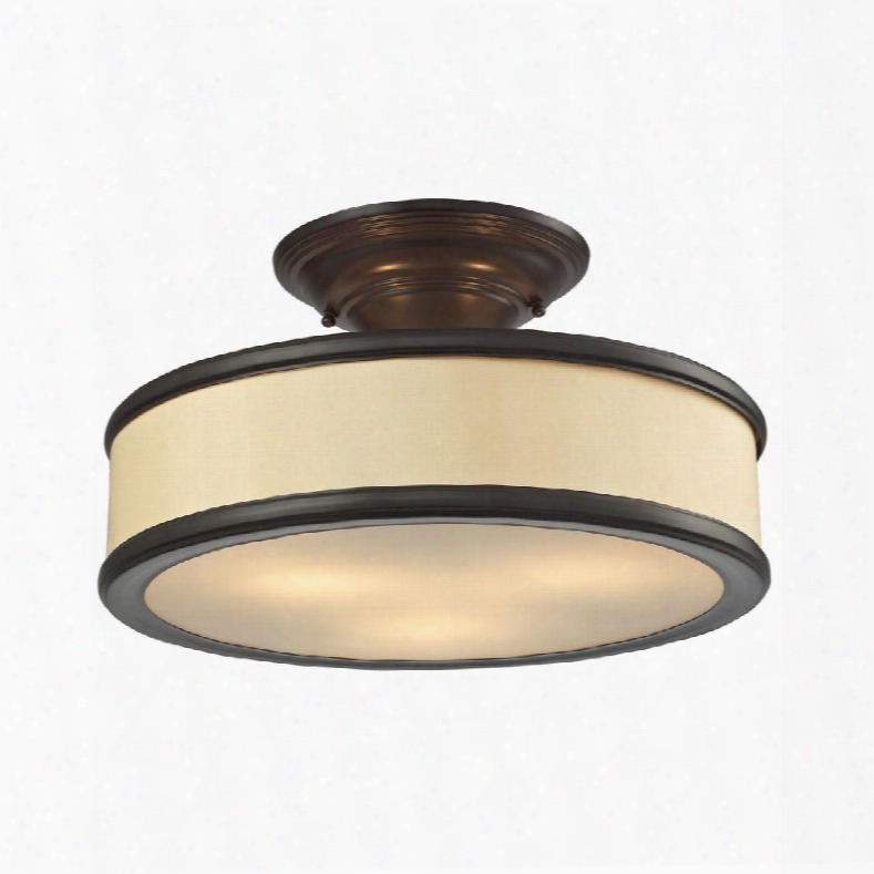 31529/3 Clarkton 3 Light Semi Flush In Oil Rubbed