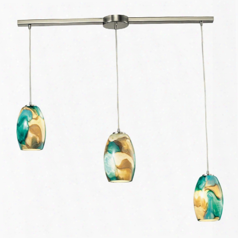 31539/3l-cg Surreal Collection 3 Light Chandelier In Satin