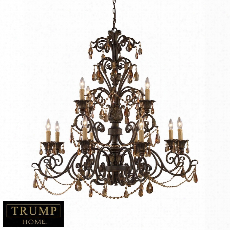 3345/8+ 412 Light Chandelier With Amber