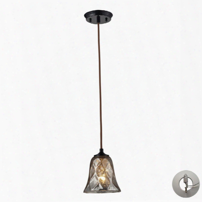 46000/1-la Darien 1 Light Pendant  In Oiled Bronze With Adapter