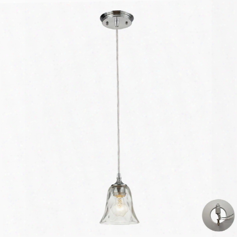 46010/1-la Darien 1 Light Pendant In Polished Chrome With Adapter