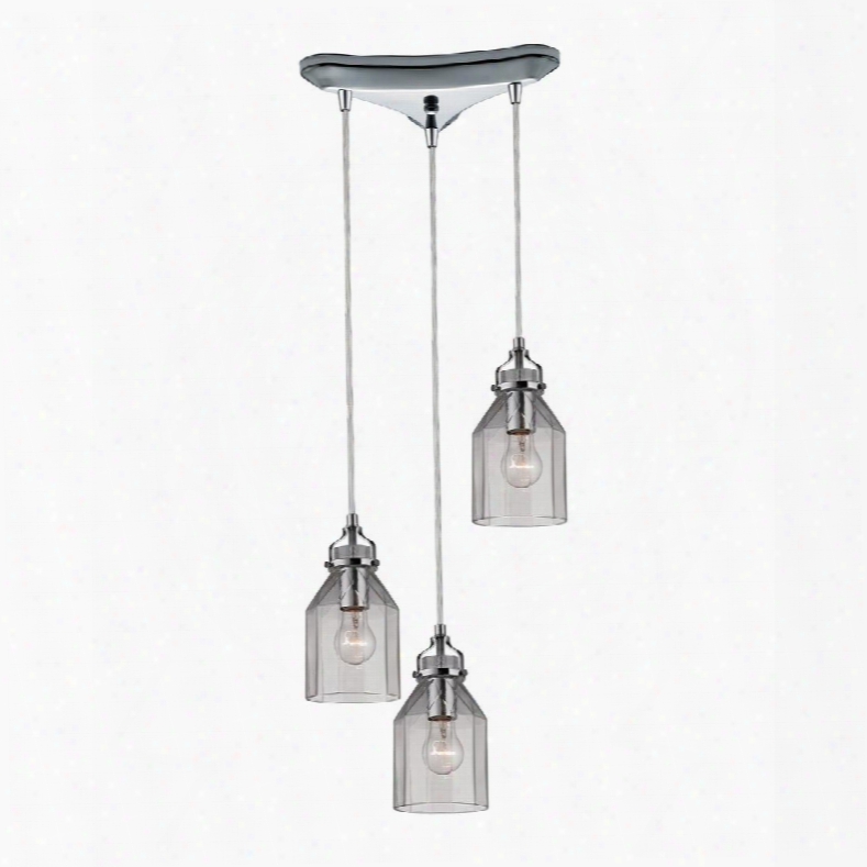 46019/3 Danica Collection 3 Light Chandelier In Polished