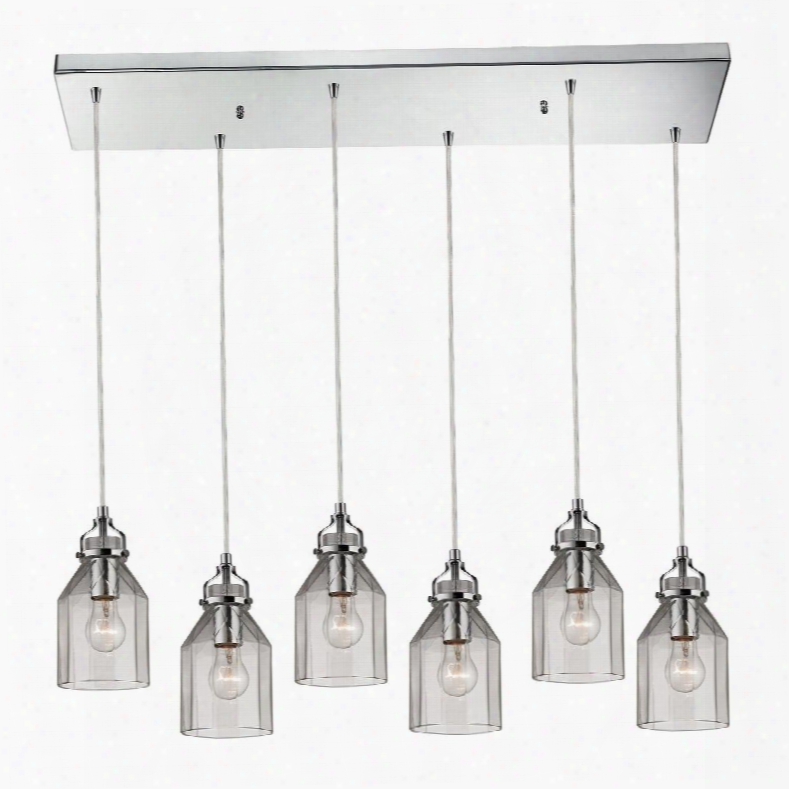 46019/6rc Danica Collection 6 Light Chandelier In Polished