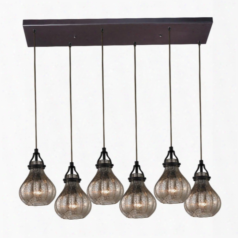 46024/6rc Danica Collection 6 Light Chandelier In Oil Rubbed