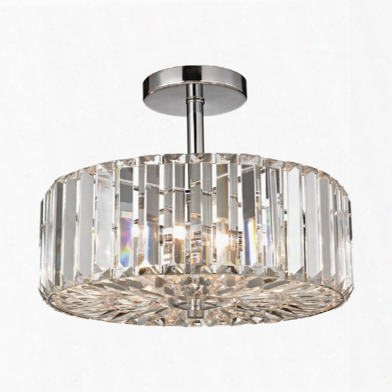 46185/3 Clearview 3 Light Semi Flush In Polished