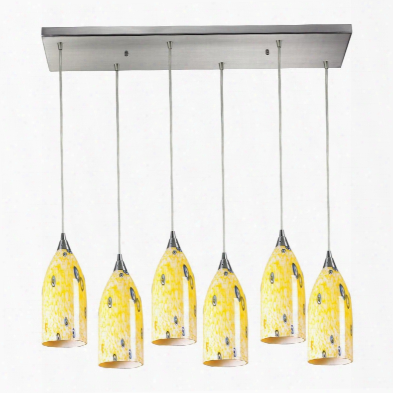 502-6rc-yw Verona 6 Light Pendant In Satin