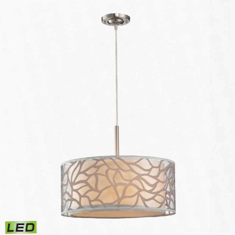 53001/3-led Autumn Breeze Collection 3 Light Pendant In Brushed Nickel -