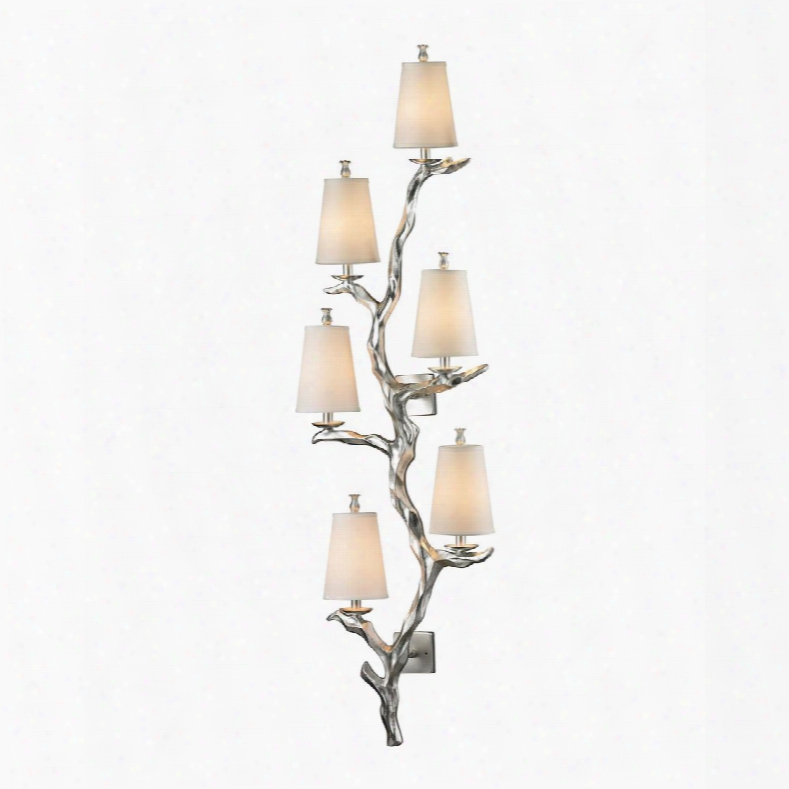 55005/6 Sprig Collection 6 Light Sconce In Silver