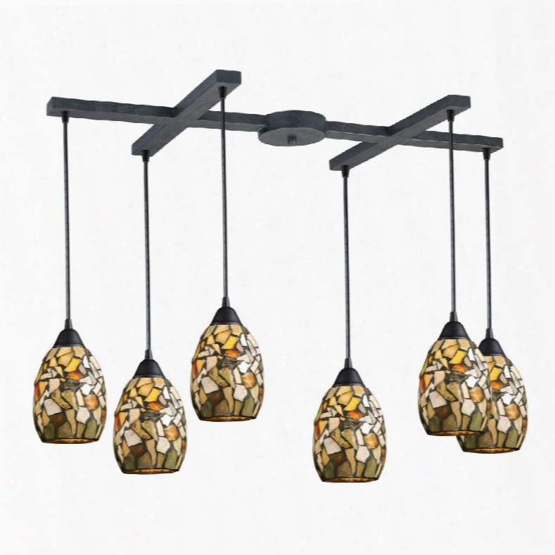 60018-6 Trego 6 Light Pendant In Dark