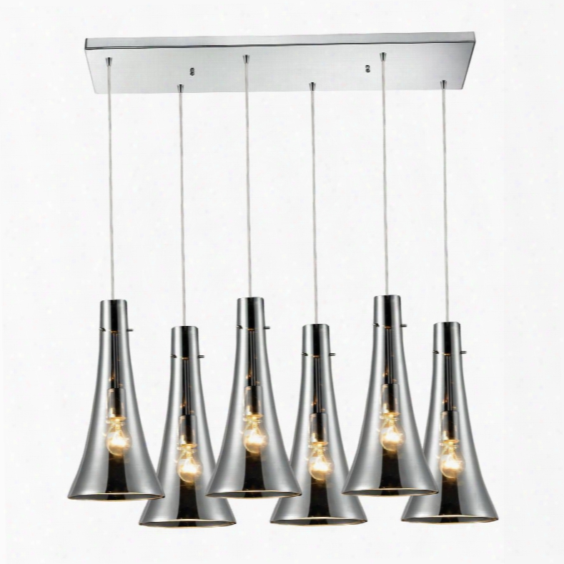 60065-6rc Menlow Park 6 Light Pendant In Polished