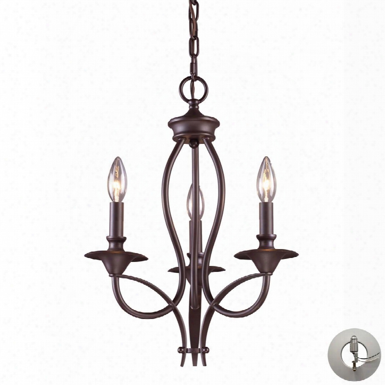 61031-3-la Medford 3-light Cgandelier In Oiled Bronze With Adapter